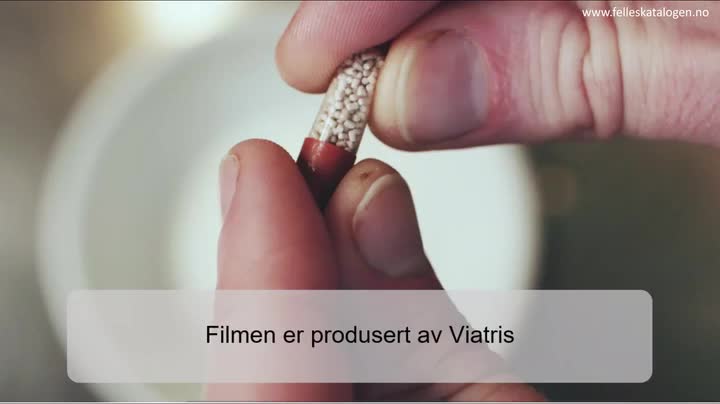 Instruksjonsfilm for inntak av enterokapsler.