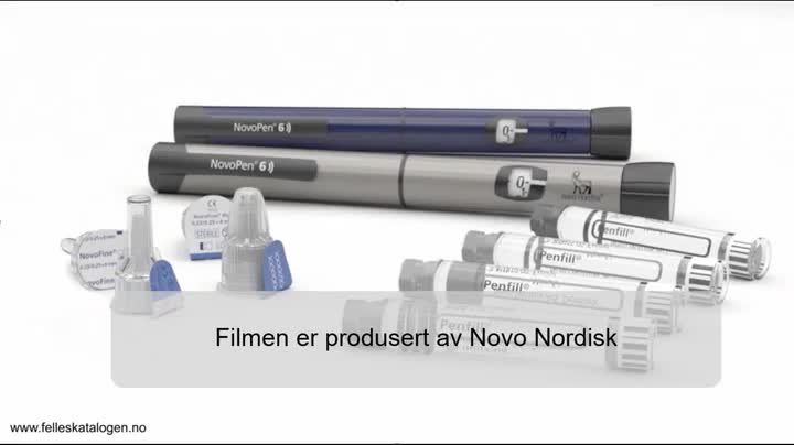Instruksjonsfilm for bruk av NovoPen 6 - digital flergangspenn
til insulininjeksjon.
