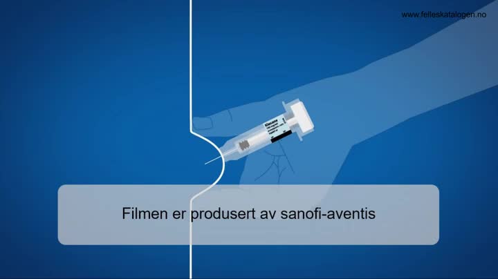 Instruksjonsfilm for bruk av ferdigfylt sprøyte m/sikkerhetsmekanisme.