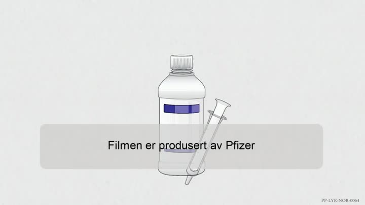 Instruksjonsfilm for klargjøring og administrering av Lyrica
mikstur.