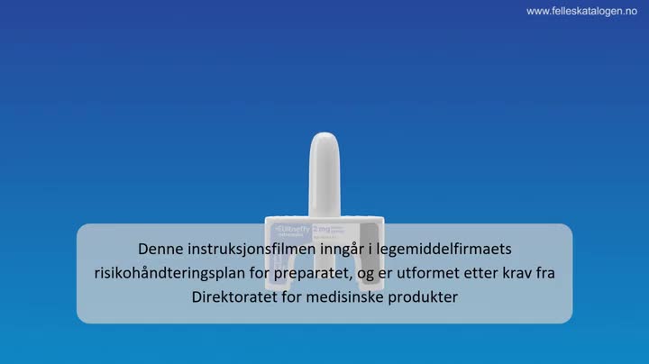 Opplæringsfilm for bruk av nesespray.