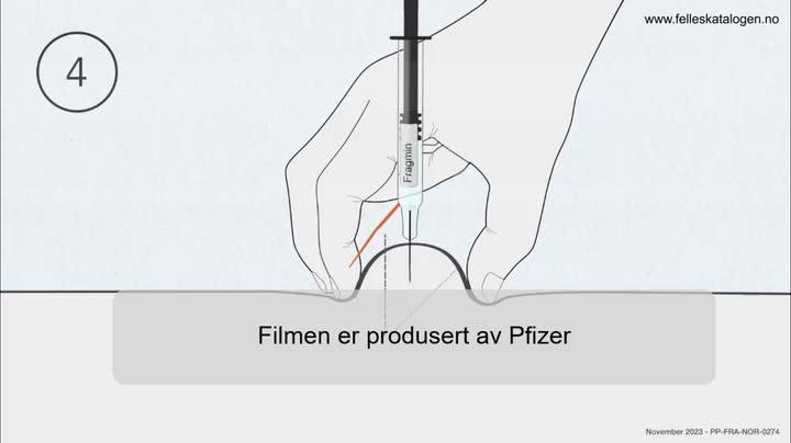 Instruksjonsfilm for bruk av ferdigfylt sprøyte.