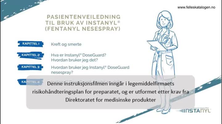 Opplæringsfilm for bruk av nesespray.