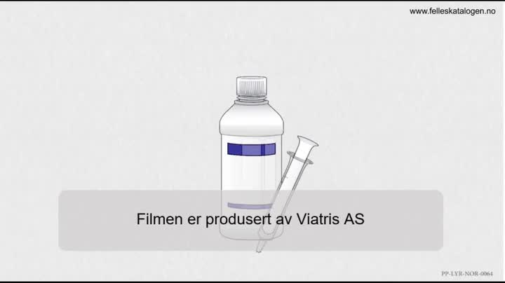 Instruksjonsfilm for klargjøring og administrering av Lyrica
mikstur.
