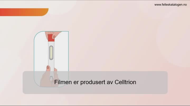 Instruksjonsfilm for bruk av ferdigfylt penn.