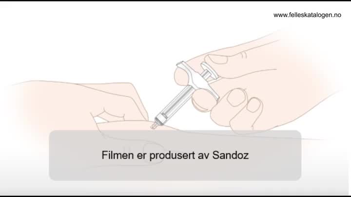 Instruksjonsfilm for bruk av ferdigfylt sprøyte 20 mg