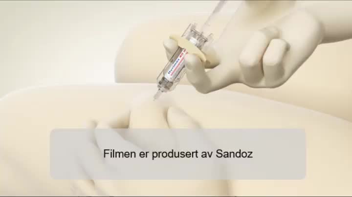 Instruksjonsfilm for bruk av ferdigfylt sprøyte 40 mg