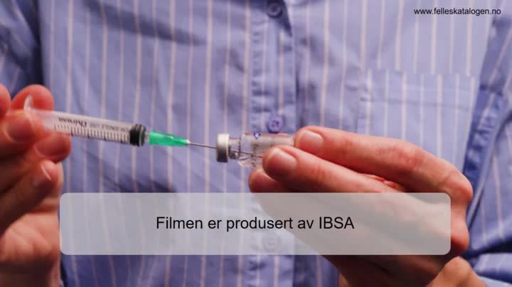 Instruksjonsfilm for klargjøring og administrering av Prolutex.