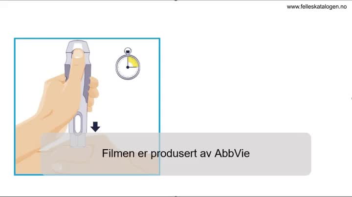 Instruksjonsfilm for bruk av ferdigfylt penn.